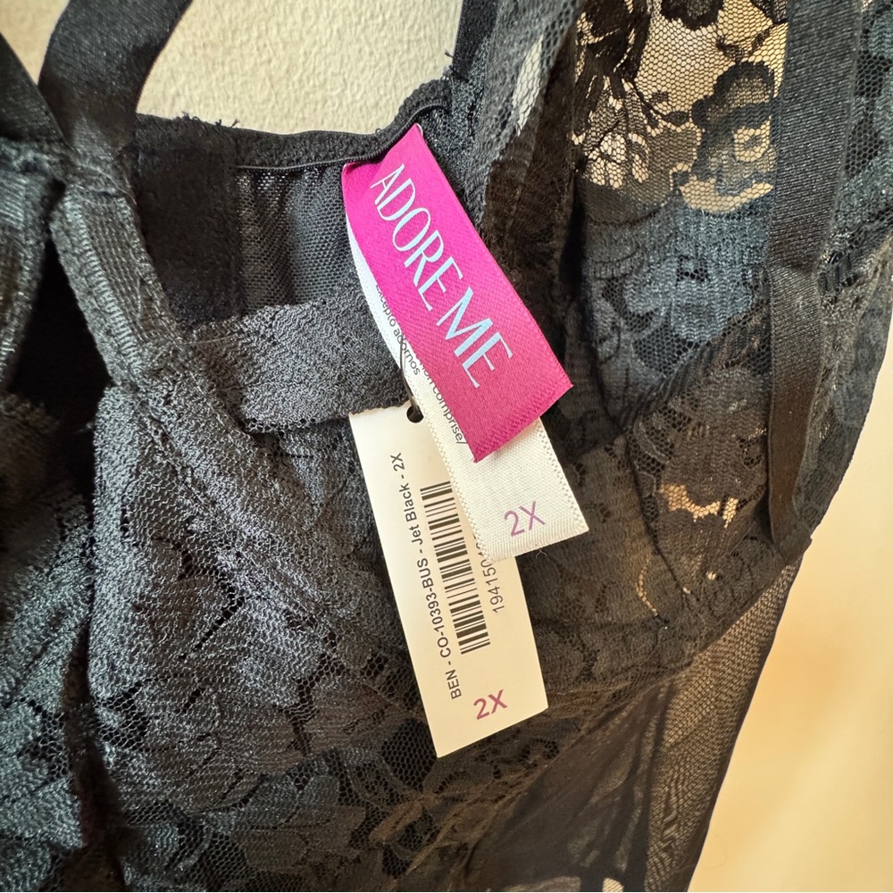 Adore Me Black Lace Bustier Lingerie size 2X - Picture 2 of 3